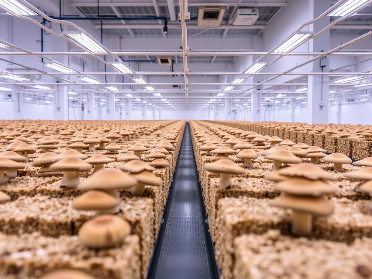 Modern mushroom growing facility