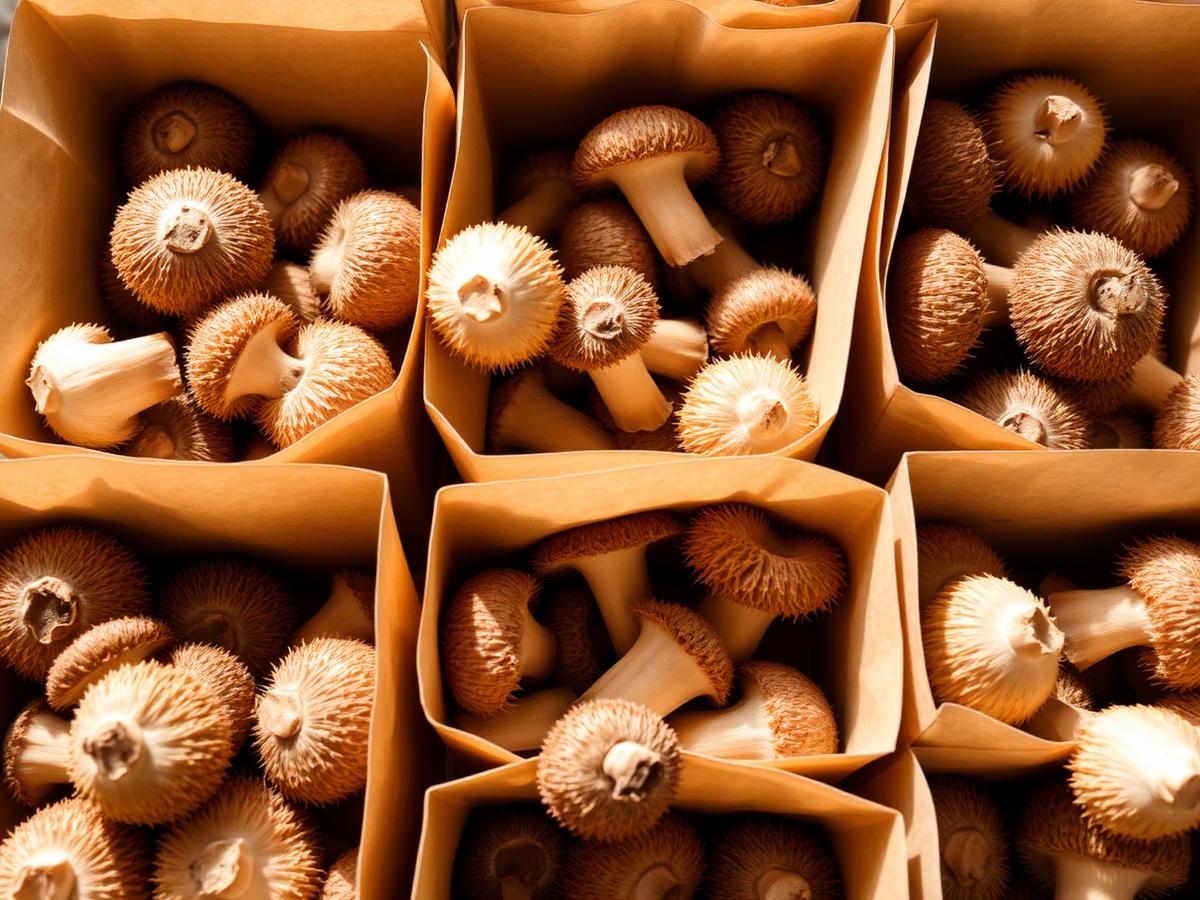 Packed mushrooms ready for delivery